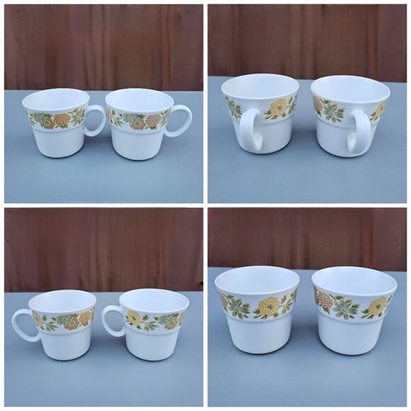 Vtg China Noritake Japan Sunny Side 9003 Floral Pattern Lot 8 piece Cups Saucer - Picture 5 of 11